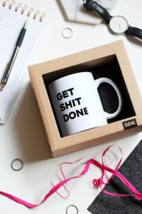 dizaina krūze "get shit done"