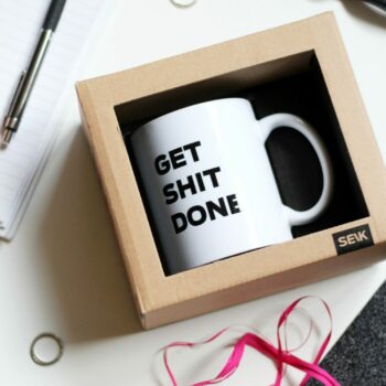 dizaina krūze "get shit done"