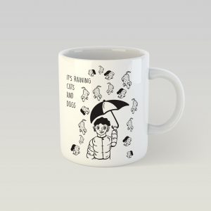 Dizaina krūze "It's raining cats and dogs"