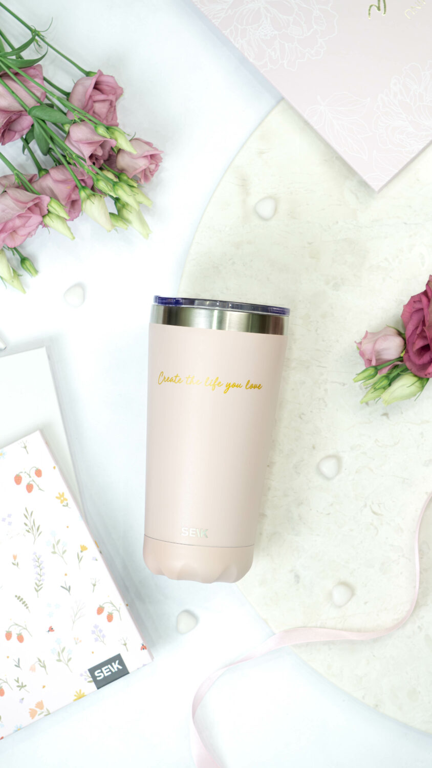 seik termoss/ kafijas krūze - create the life you love 350ml