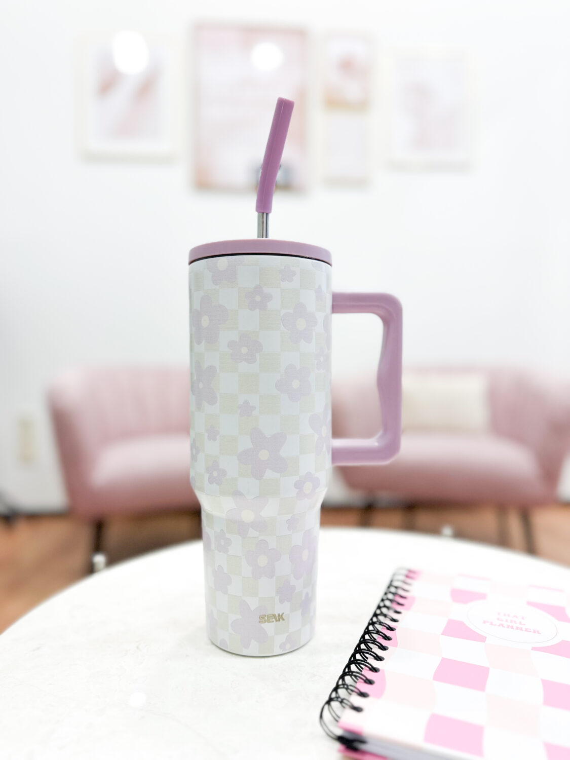 Seik tumbleris / termokrūze / ūdens pudele - ziedi 1200 ml