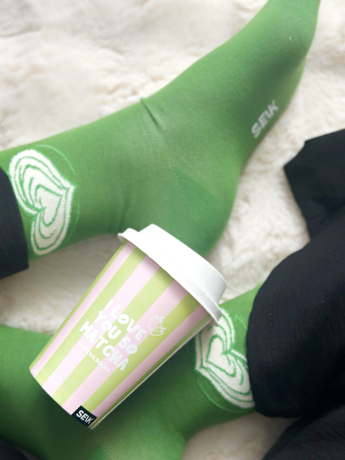 I love you so matcha zeķes (universāls izmērs 35-46)