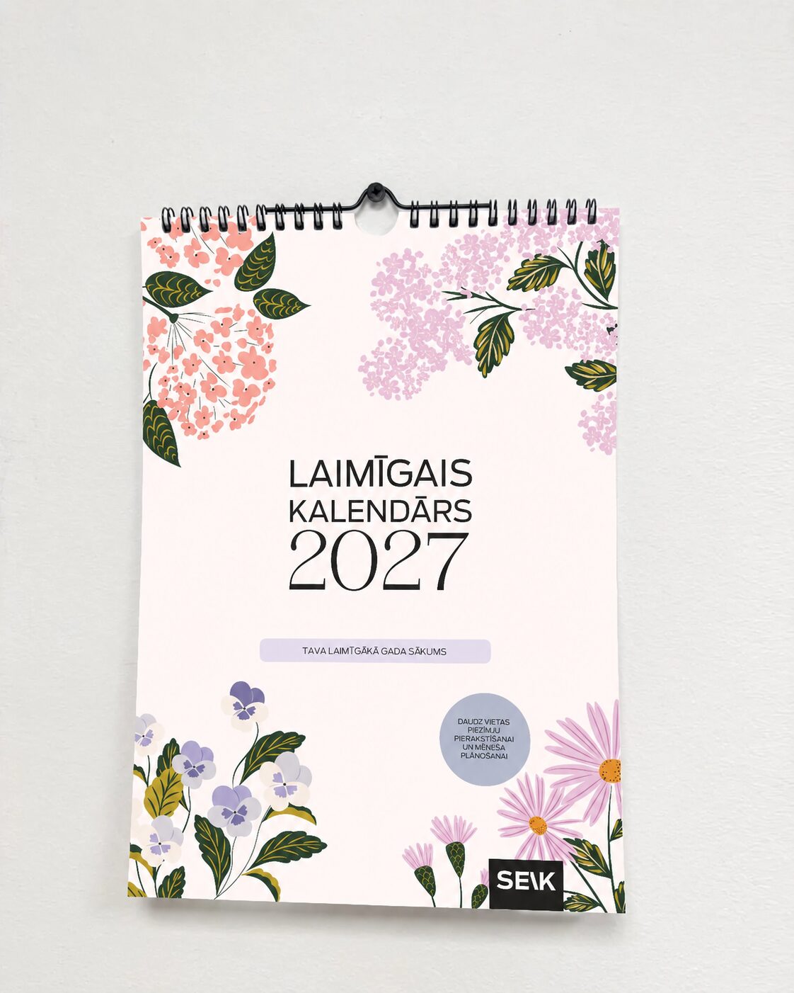 Laimīgais Kalendārs sienas kalendārs A3 izmērs - ziedi 2027