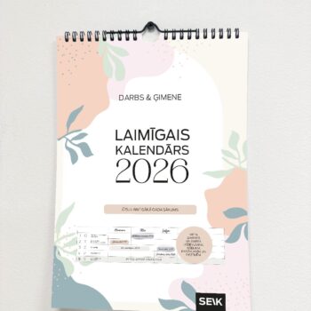 Laimīgais Kalendārs sienas kalendārs A3 izmērs - darbs un mājas 2026