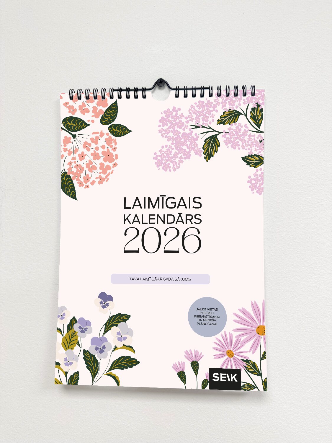 Laimīgais Kalendārs sienas kalendārs A3 izmērs - ziedi 2026