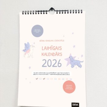 Laimīgais kalendārs sienas kalendārs bērniem A4 izmērs 2026