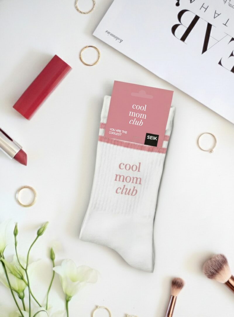 zeķes mammai ar uzrakstu "cool mom club" (sieviešu izmērs 35-40)
